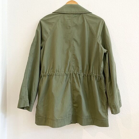 Gap Womens M Double Breasted‎ Military Style Collared Army Green Snap Jacket - Picture 8 of 12